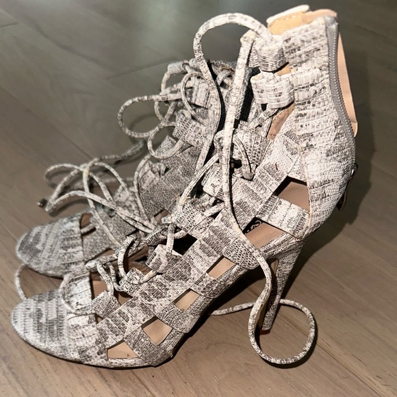 JustFab Snake Print Caged Heels | Size 9 - Picture 4 of 5